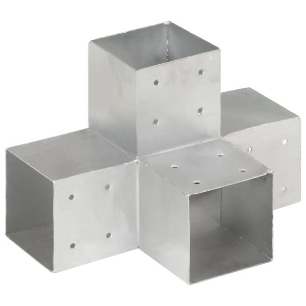 vidaXL Bases p/ poste em forma de X 4 pcs 101x101 mm metal galvanizado