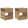 vidaXL Mesa de apoio 2 pcs Carvalho Artesanal 40,5 x 40 x 45 cm