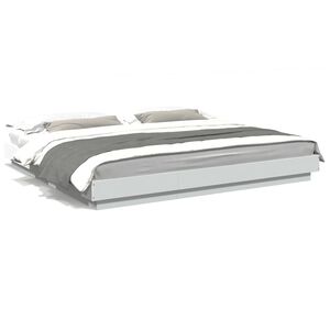 vidaXL Estrutura de cama 200x200 cm derivados de madeira branco