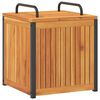 vidaXL Caixa p/ almofad&otilde;es de exterior 45x45x45/53cm ac&aacute;cia maci&ccedil;a/a&ccedil;o