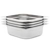 vidaXL Recipientes gastronorm 4 pcs GN 1/2 100 mm a&ccedil;o inoxid&aacute;vel