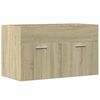 vidaXL Arm&aacute;rio de lavat&oacute;rio 80x38,5x46cm contraplacado carvalho sonoma