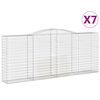 vidaXL Cestos gabi&atilde;o arqueados 7pcs 400x50x160/180cm ferro galvanizado
