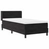 vidaXL Cama Box com colch&atilde;o com cabeceira Preto 200 x 90 cm Poli&eacute;ster