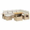 vidaXL 8 pcs conjunto de sof&aacute;s p/ jardim com almofad&otilde;es vime PE bege