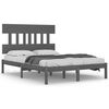 vidaXL Estrutura de cama 140x190 cm madeira maci&ccedil;a cinzento