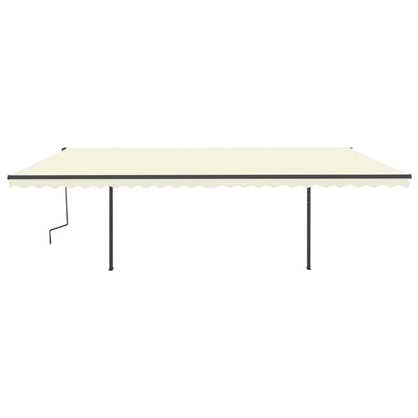 vidaXL Toldo retr&aacute;til manual com postes 6x3 m cor creme