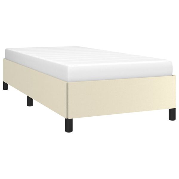 vidaXL Estrutura de cama 100x200 cm couro artificial cor creme