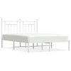 vidaXL Estrutura de cama com cabeceira 140x200 cm metal branco