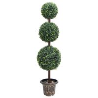 vidaXL Planta artificial buxo em forma de esfera com vaso 118 cm verde
