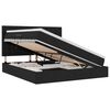 vidaXL Cama de Armazenamento LED com Colch&atilde;o Preto 160 x 200 cm Tecido
