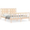 vidaXL Estrutura de cama King Size com cabeceira madeira maci&ccedil;a
