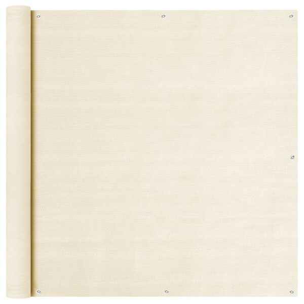 vidaXL Tela de varanda 120x400 cm PEAD cor creme