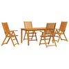vidaXL Conjunto de Jantar para Jardim 5 unid. Castanho