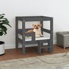 vidaXL Cama para cães 55,5x53,5x60 cm madeira de pinho maciça cinza