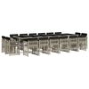 vidaXL 17 pcs conj. jantar jardim c/ almofad&otilde;es vime PE cinzento-claro