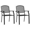 vidaXL Cadeiras de exterior empilh&aacute;veis 2 pcs a&ccedil;o antracite