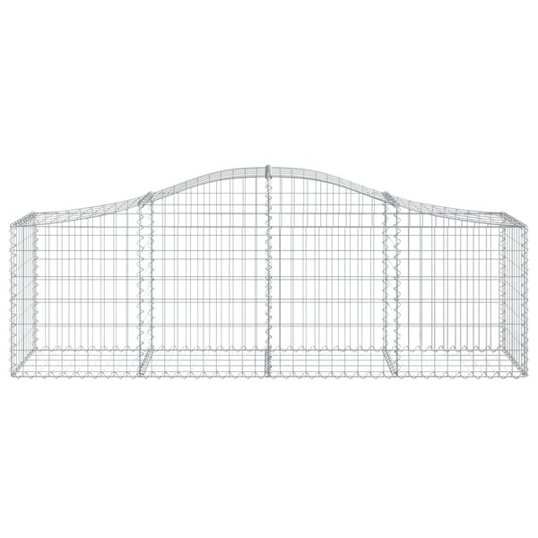 vidaXL Cestos gabi&atilde;o arqueados 6 pcs 200x50x60/80 cm ferro galvanizado