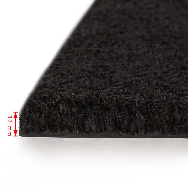 vidaXL Tapete de porta em fibra de coco 17 mm 100x200 cm preto