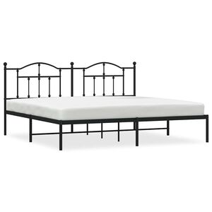 vidaXL Estrutura de cama com cabeceira 193x203 cm metal preto