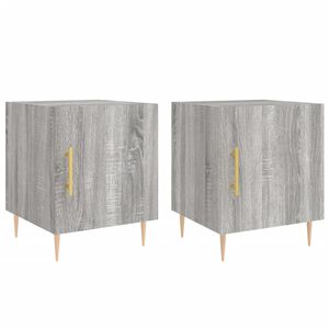 vidaXL Mesa cabeceira 2pcs 40x40x50 cm madeira processada cinza sonoma