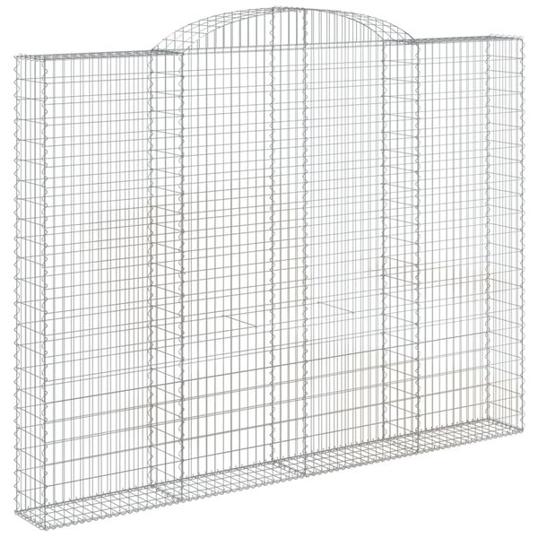 vidaXL Cesto gabi&atilde;o arqueado 300x30x220/240 cm ferro galvanizado