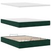 vidaXL Estrutura de cama otomana com colch&atilde;o 140x190cm verde escuro