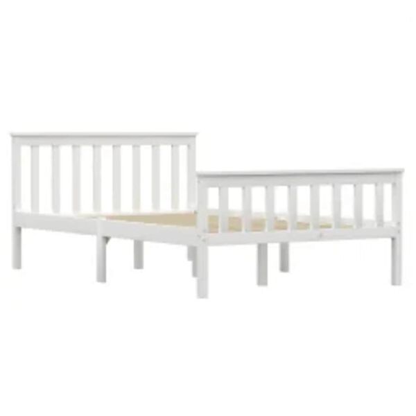 vidaXL Estrutura de cama 120x200 cm pinho maci&ccedil;o branco