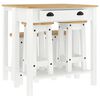 vidaXL 5 pcs conjunto de bar pinho maci&ccedil;o branco