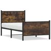 vidaXL Estrutura de cama sem colch&atilde;o 90x190 cm metal carvalho fumado