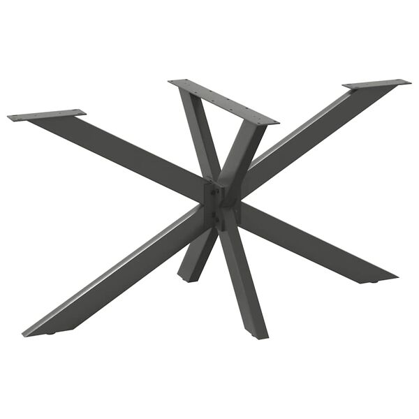vidaXL P&eacute; de mesa de jantar em formato de aranha, antracite, 150x78x(72-73) cm, a&ccedil;o