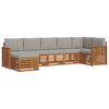 vidaXL Conjunto de Sof&aacute; Sectional 7 pcs Cinza Natural e Claro