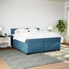 vidaXL Cama com molas/colch&atilde;o 200x200 cm veludo azul