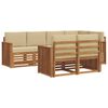 vidaXL Conjunto de Sof&aacute;s para Exterior 7 unid. Natural e Bege