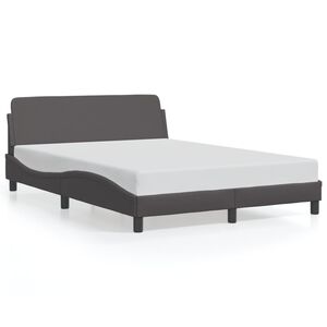 vidaXL Estrutura de cama Dover 140x190cm couro artificial cinzento