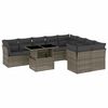 vidaXL 10 pcs conjunto sof&aacute;s de jardim c/ almofad&otilde;es vime PE cinzento