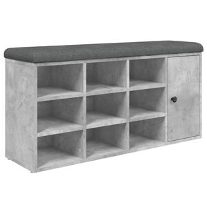 vidaXL Banco sapateira 102x32x50 cm derivados madeira cinzento cimento