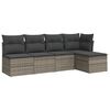 vidaXL 5 pcs conjunto sof&aacute;s de jardim c/ almofad&otilde;es vime PE cinzento