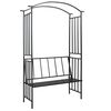 vidaXL Arco de jardim com banco 128x50x207 cm ferro preto