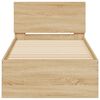 vidaXL Estrutura cama c/ cabeceira/luzes LED 75x190 cm carvalho sonoma
