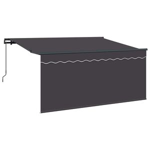 vidaXL Toldo Retr&aacute;til Riscas Manual Antracite 300 x 200 cm tecido