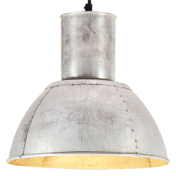 vidaXL Candeeiro suspenso redondo 25 W 28,5 cm E27 prateado