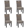 vidaXL Cadeiras de jantar 4 pcs vime kubu e madeira de mangueira