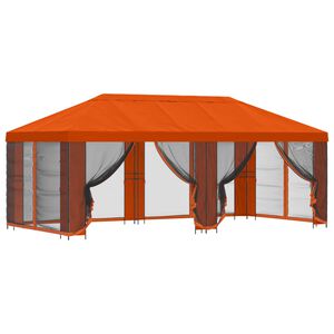 vidaXL Gazebo de Jardim com Laterais 6 x 3 m Laranja Poli&eacute;ster e A&ccedil;o
