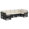 vidaXL Conjunto de Sof&aacute; de Jardim 7 unid. 7-N&uacute;mero de lugares Preto