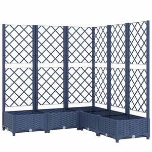vidaXL Vaso/floreira jardim c/ treli&ccedil;a 120x120x121,5cm PP cinzento azul
