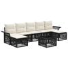 vidaXL Conjunto de Sof&aacute; de Jardim 8 unid. 7 lugar Preto vime PE