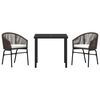 vidaXL Conjunto de Jantar para Jardim 3 pcs Castanho