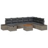 vidaXL Conjunto de Sof&aacute; de Jardim com almofada 9 pcs Cinzeto vime PE