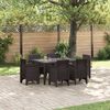 vidaXL Conjunto de Jantar para Jardim 7 pcs Castanho Rattan Polt